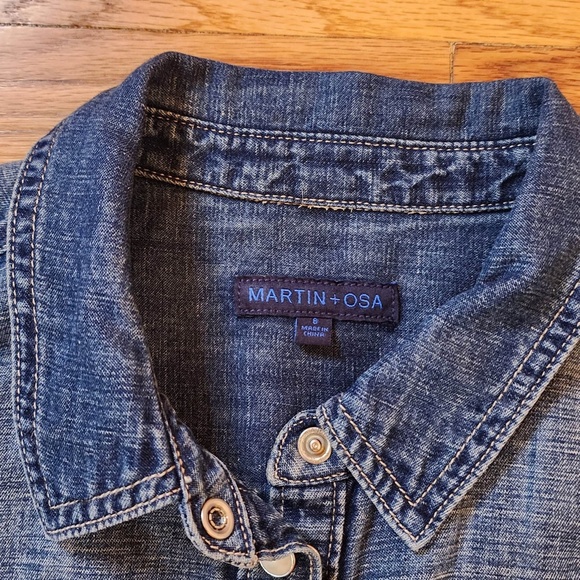 Martin + Osa Denim Snap Front Sleeveless Shirt S - Picture 3 of 4